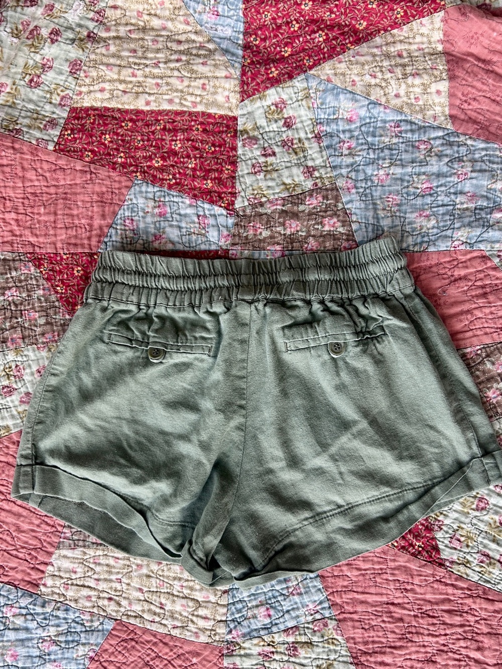 Love Tree Green Linen Blend Shorts | Casual / Loungewear/ Athletic | Size Small - Picture 11 of 11